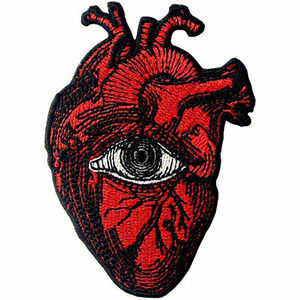 All Seeing Eye On‎ Heart Embroidered Badge Iron On Patch